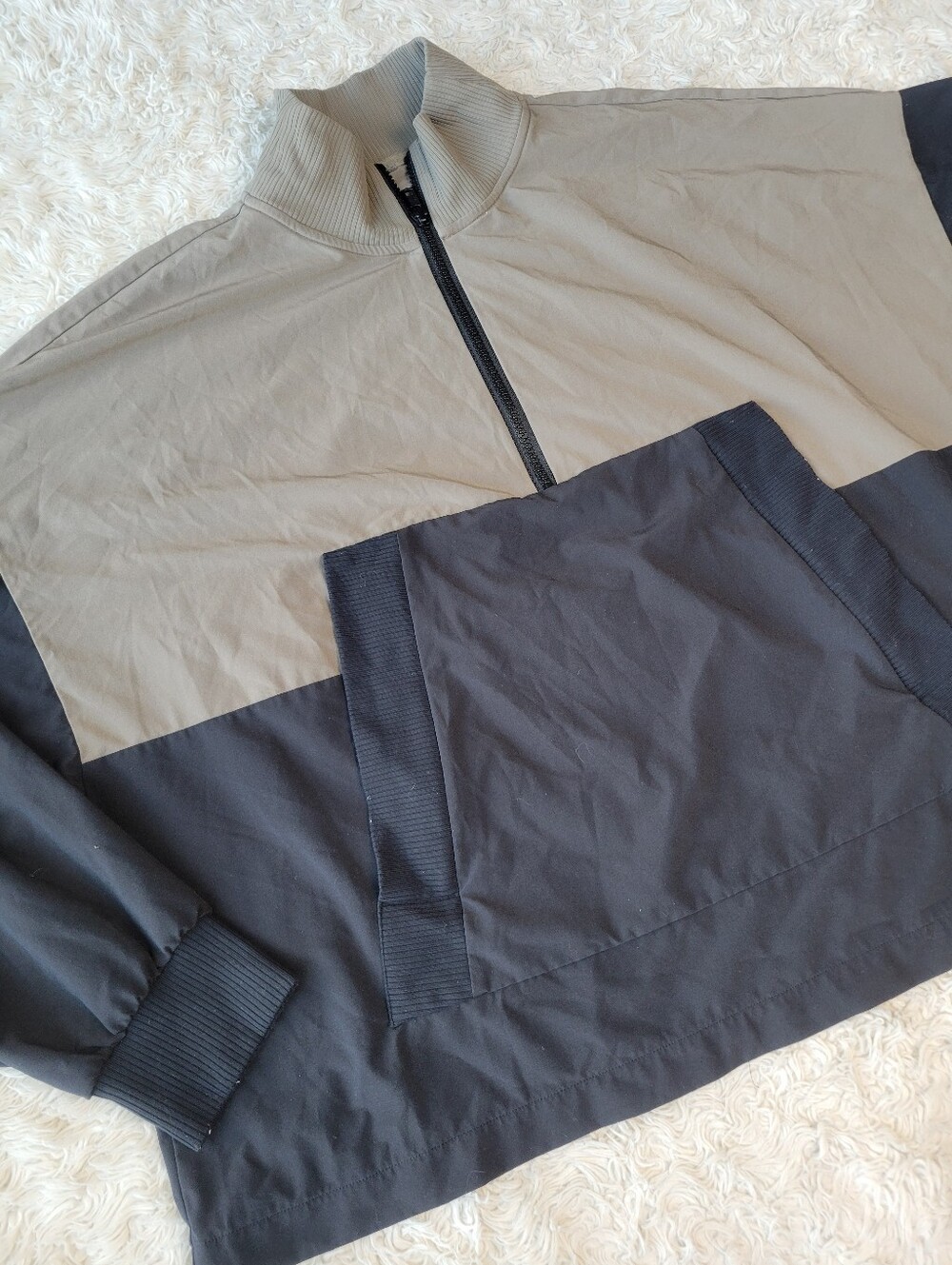 Alo Yoga City Girl Track Pullover Olive Green Black Small - Picture 3 of 6